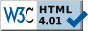W3C Valid HTML 4.01