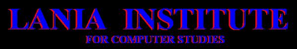 Lania Institute Logo on a deap space background.