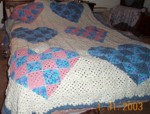hearts bedspread granny squares