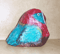 Parrot on a limb rock