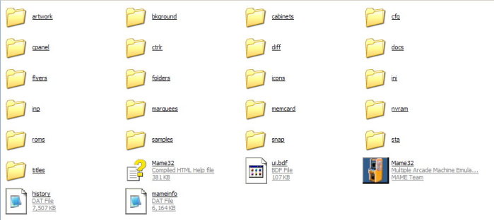 mame32 sub-directories and files