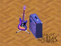 Retro blue guitar