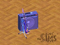 Retro blue guitar