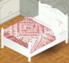 red & white bed