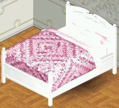 lavender & white bed