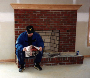 Paul by the fireplace - two weeks later