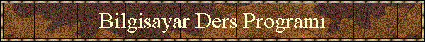 Bilgisayar Ders Program�