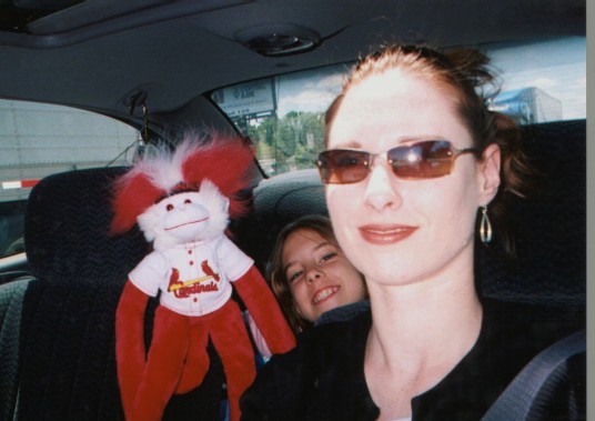 Amy & Sara driving home from a "Girls' Weekend" in Branson, MO&nbsp; 05-17-05