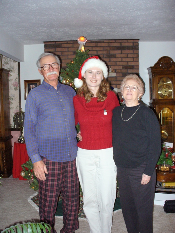 Grandpa, Amy & Grandma - Christmas Day 2005