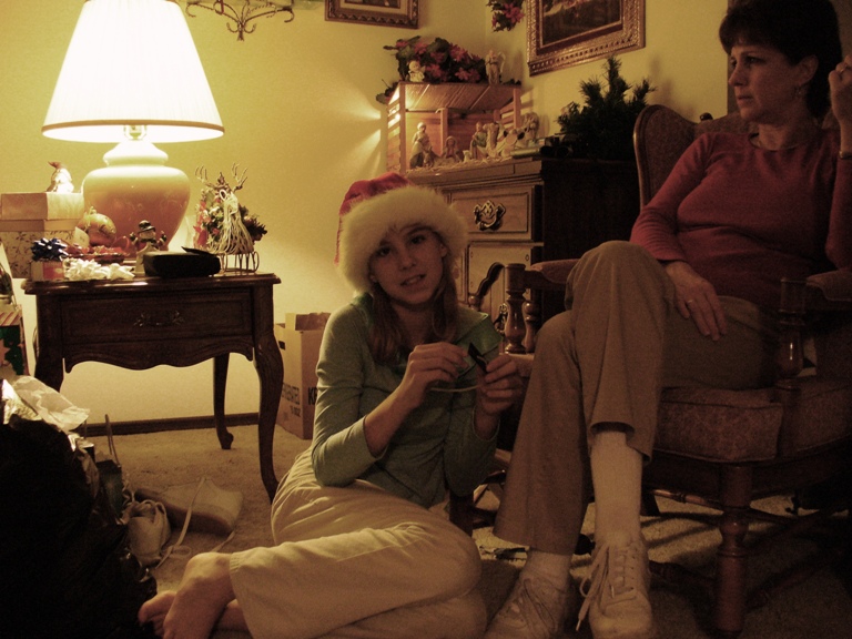 Sara & Mom - Christmas Eve 2005