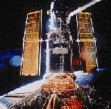 Hubble Telescope being serviced