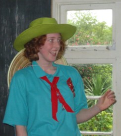 Rosered with Straw hats at her Queen's Guide Presentation