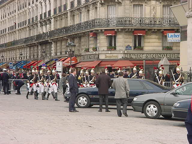 The streets of Paris - yes, cars are suppose to drive down this road too!