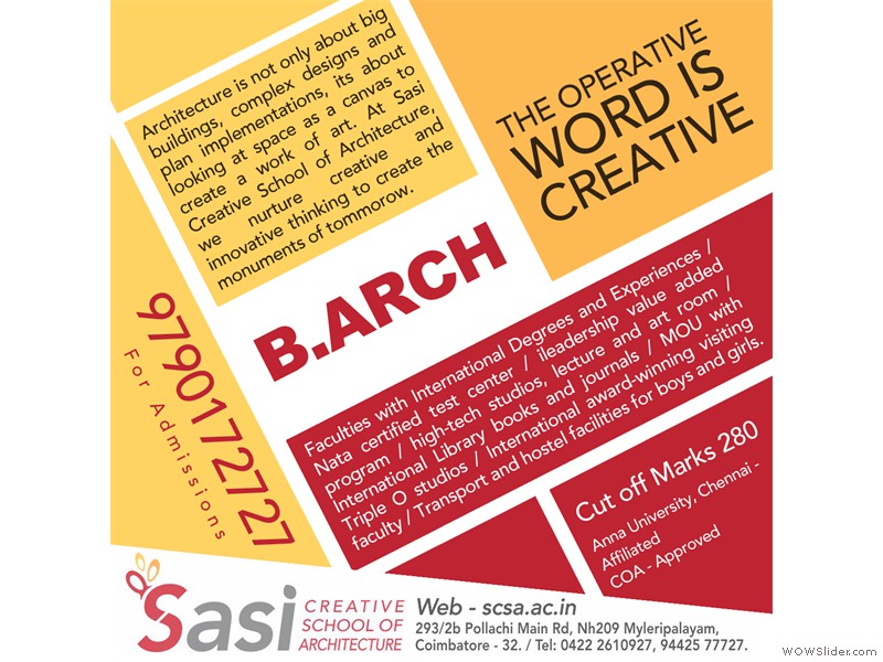 Sasi Creative School of Architecture Advertisement Design