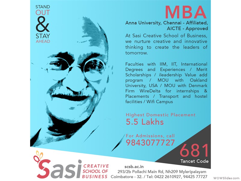 Sasi Creative School of Business Advertisement Design