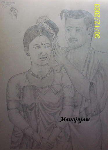 
'Indulekha and Madhavan'

One of my Drawings!
