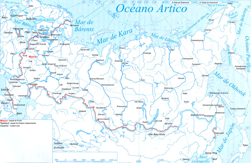 Situaci&oacute;n de la ciudad de Mosc&uacute; en el mapa de Rusia.