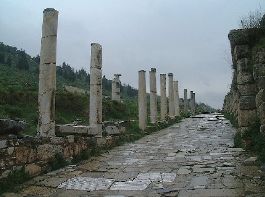  Colonadded street of Ephesus, SLIPPERY WHEN WET!... 