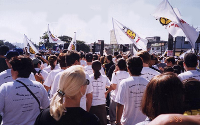 Caminhada em sentido a concentra&ccedil;&atilde;o final, na Marcha de S&atilde;o Paulo