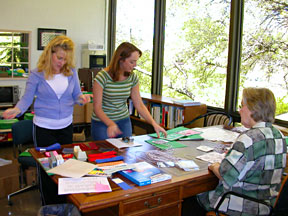Preparing for the conference with Cindy, Emilie and Mary