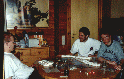 Gregor - Maarten - Bj�rn discussing the situation at the *war table*...
