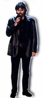 Andrea singing (leather jacket on)