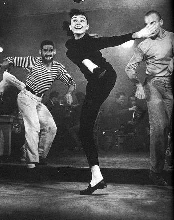Audrey Hepburn in her solo dance number from 'Funny Face'- the jazz dance parody number Basal Metabolism.