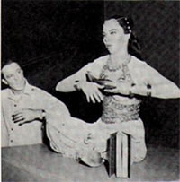 Rehearsing the start scary genie bit with Gene