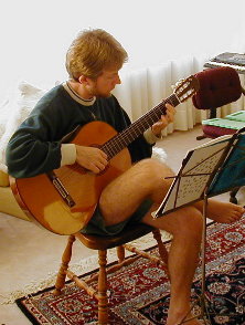 practicing guitar