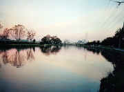 Sunset on Maribyrnong River at Footscray Park