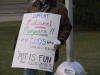  Placard carrying protester
