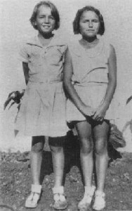 aged nine with a friend