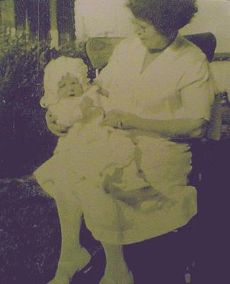 Della Mae Hogan with the infant Norma Jeane