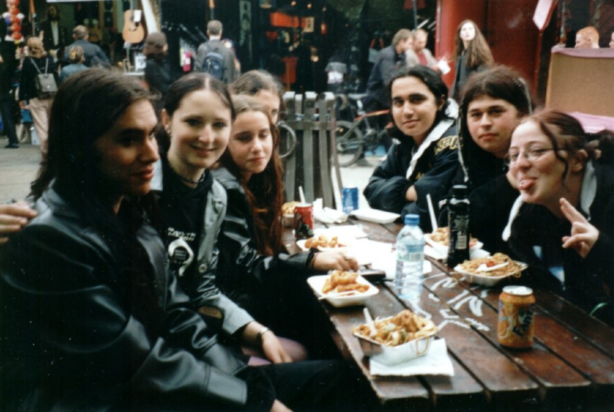 sam looking a bit worn out monica me jon and the other one who i dont no