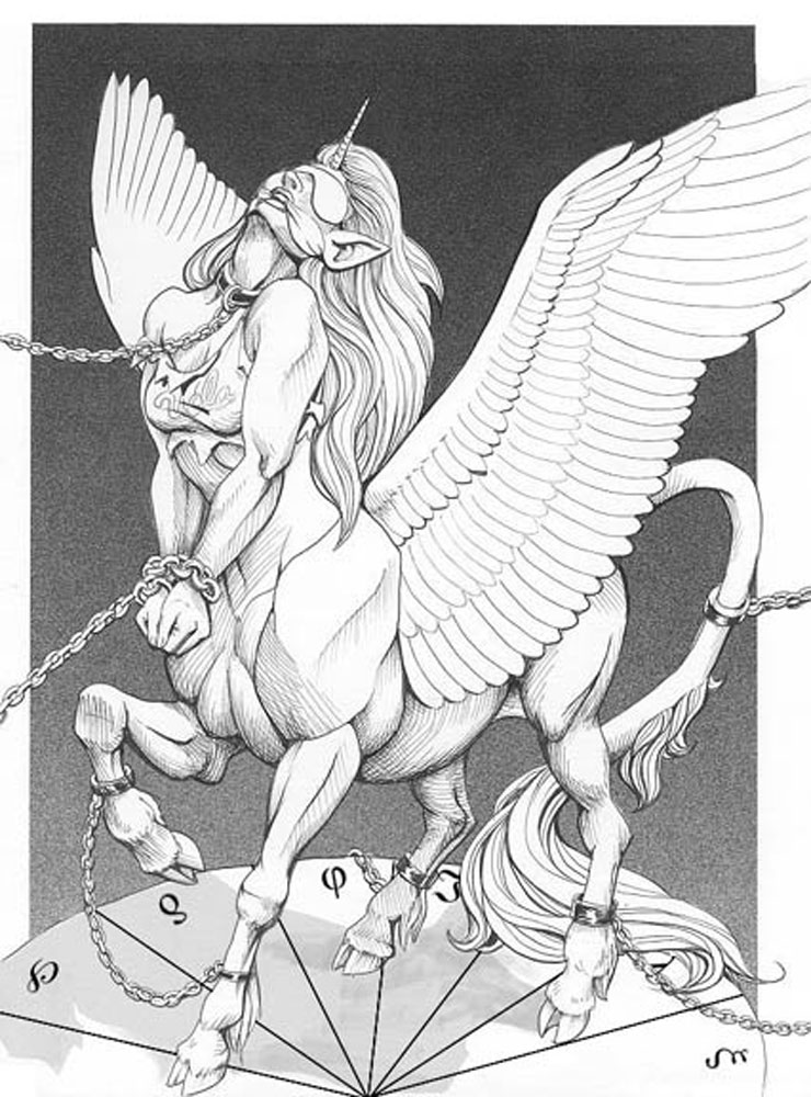 It makes me a little sad. But the picture is gorgeous, a little unicorn, pegasus, centaur, elf, human, etc, etc.