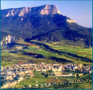 Jaca ante la Pe&ntilde;a Oroel