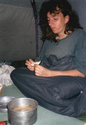 Essen im Zelt