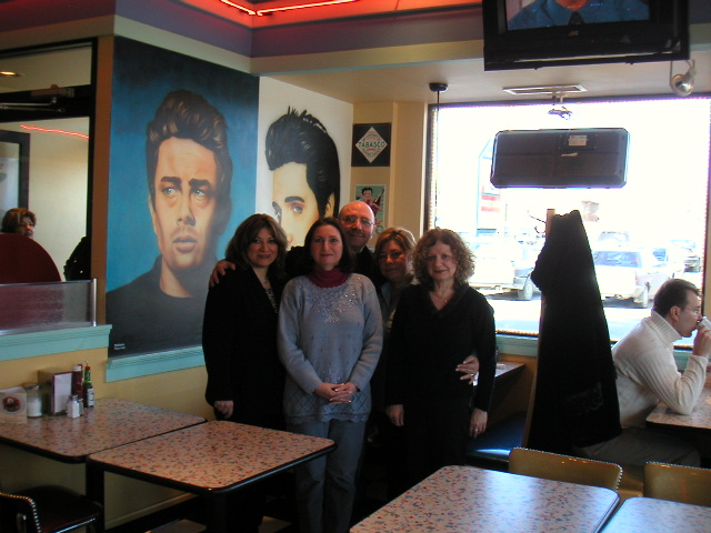 The people involved in the Pistezo Web Page.  From left to right-Elida, Mariann, Mario, Flori, Pat (Deceased) 