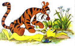 Rabbit being jumped by Tigger