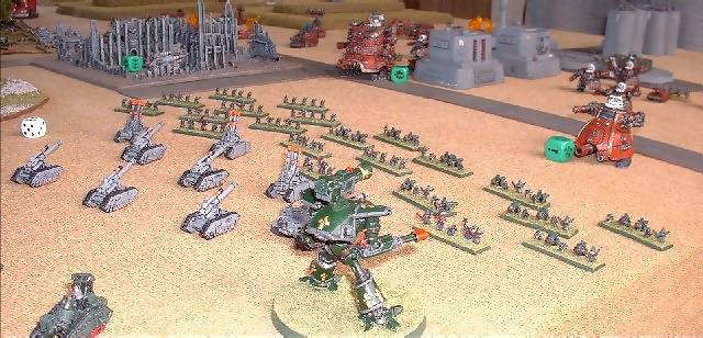 The front of the ork column under attack