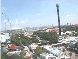 view of astrodome from gondolas
