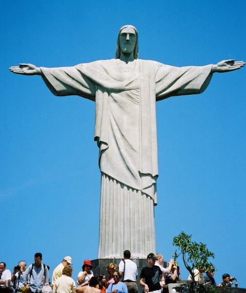 Cristo Redentor -- the Christ Statue -- atop Corcovado mountain 