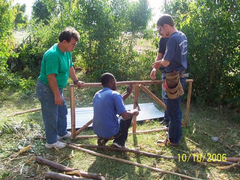 The construction team hard at work.