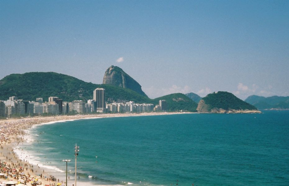 View from the hotel at Copacabana Beach
