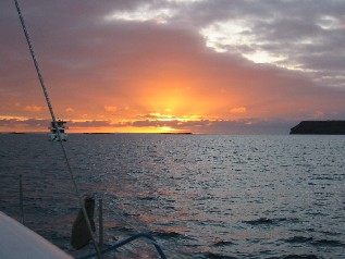 Sunset from boat