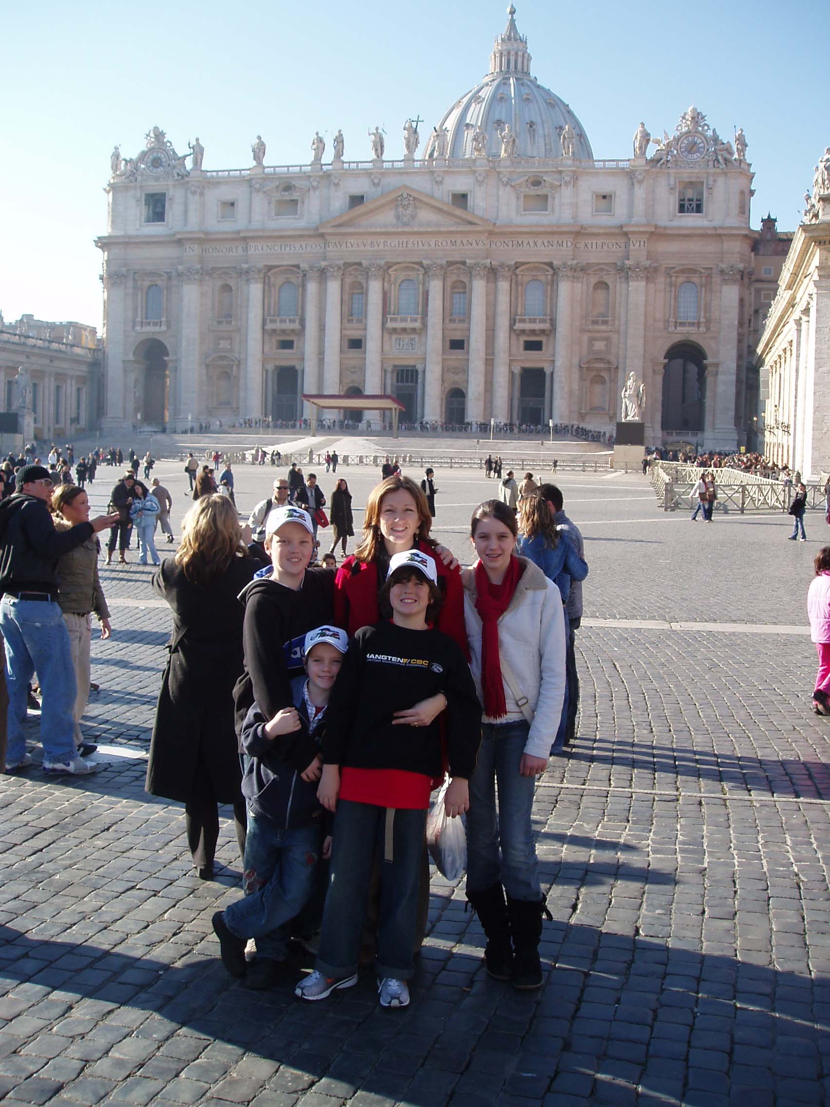 Peter and family in front of St.Peter's