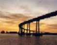 San Diego's Coronado Bridge at sunset.