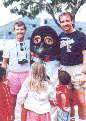 Mark and Tom with penguin at Sea World in San Diego, 1990.