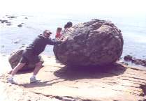 Mark trying to push a boulder into the tide pools at Cabrillo National Monument!