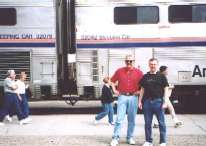 Tom and Mark taking a break from Amtrak on the way to California